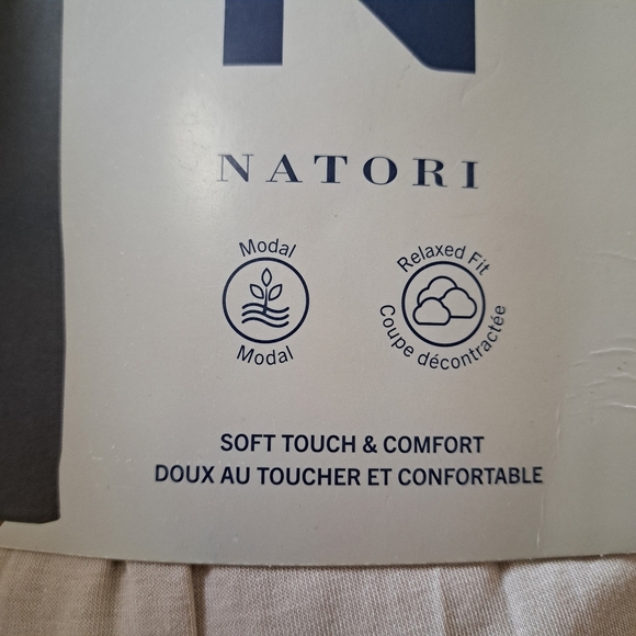 New! Natori Lounge Pants Size Large Beige Grey PJ Pants Casual Neutral Relaxed - Picture 9 of 11